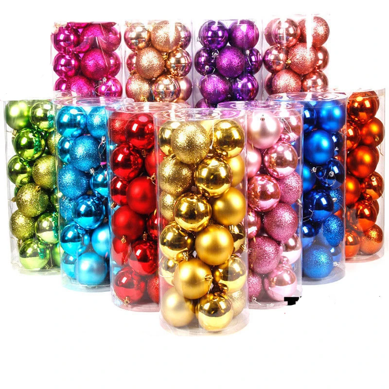 Ornements suspendus d'arbre de Noël pour la décoration de la maison, boule de Noël, accessoire de nouvel an, 6cm, 2025