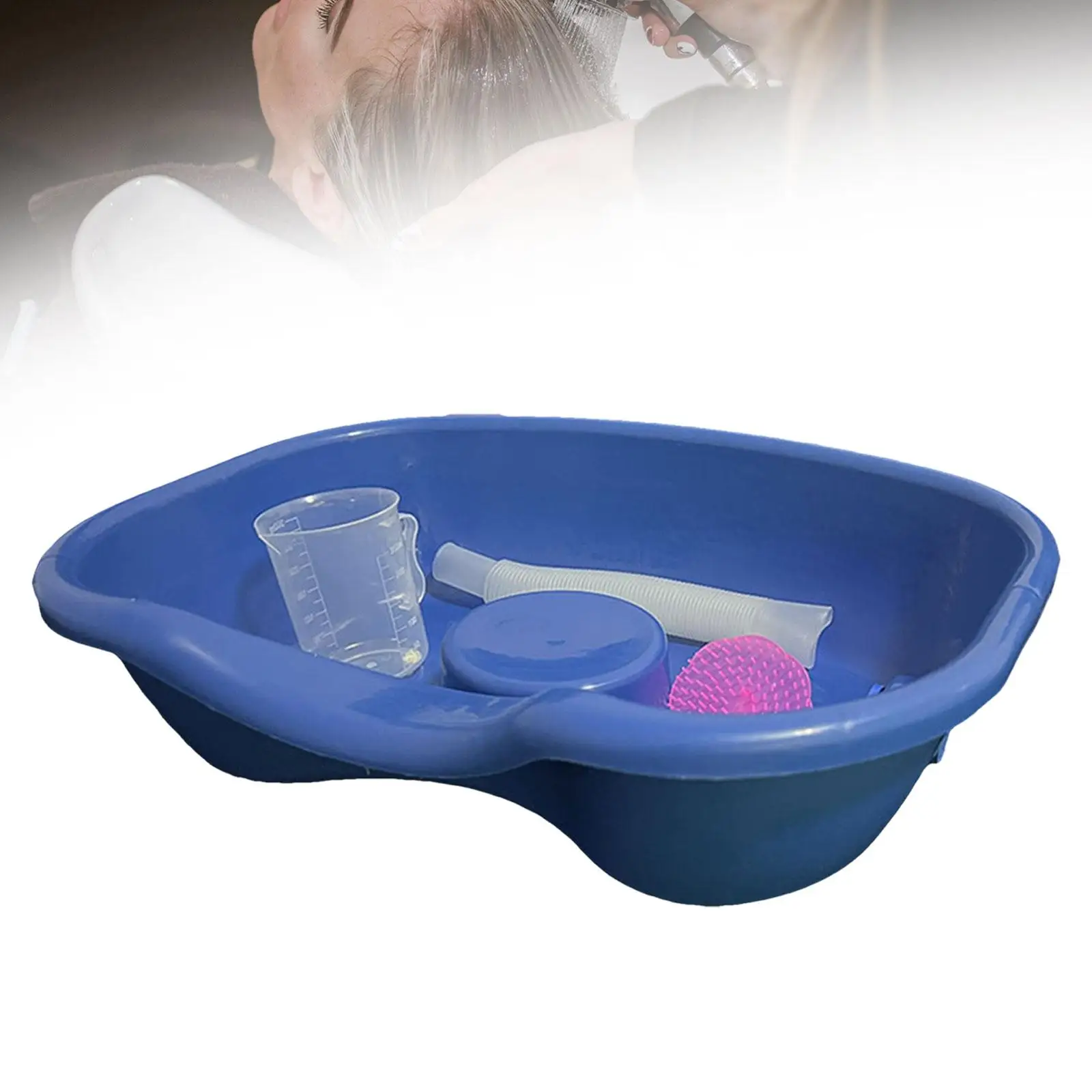 Shampoo Bowl for Seniors and Disabled Lightweight Bathroom Accessories Hair Wash Tub Hair Washing Basin Daily Living Aids