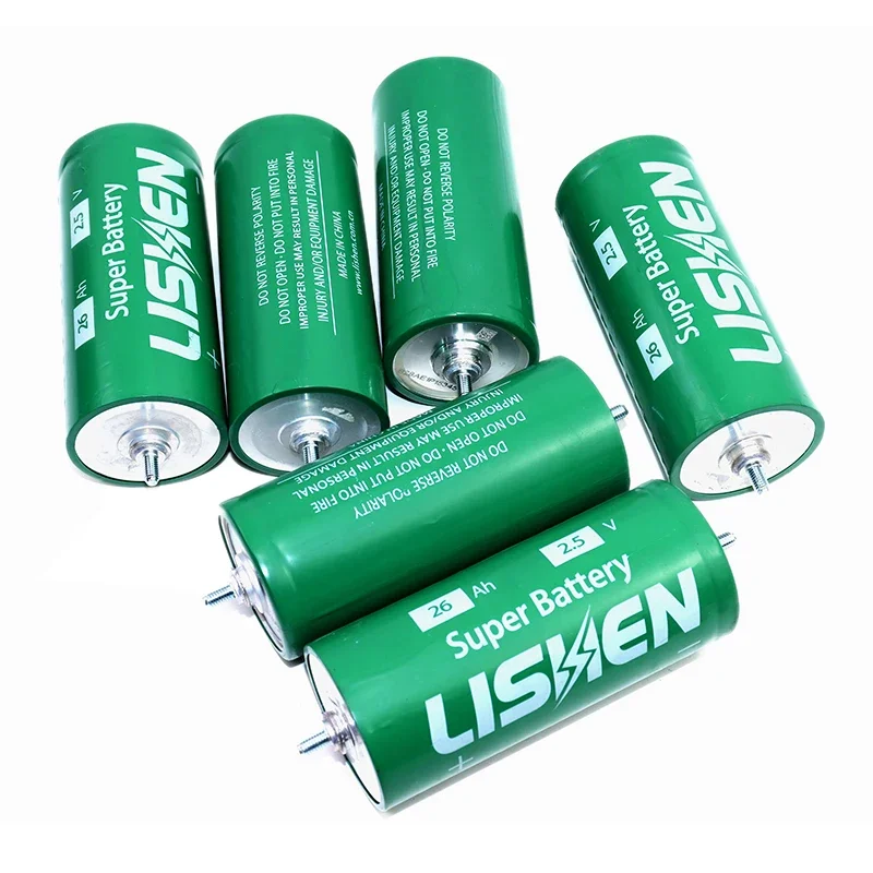 1-6PCS 2.5V 26Ah LTO Battery DIY 12V 24V Battery Pack 100%original Lishen 20C Low Temperature Resistant Lithium Titanate Battery