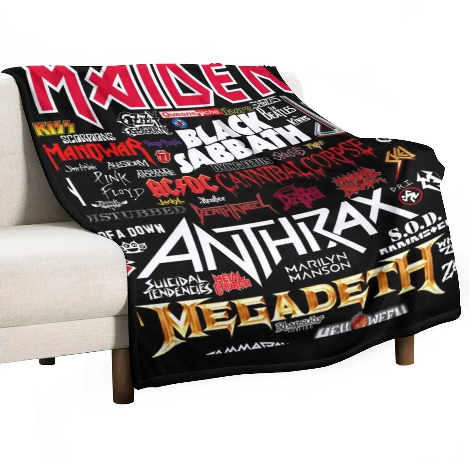 

Classic rock Throw Blanket Thin Retros halloween Custom Blankets