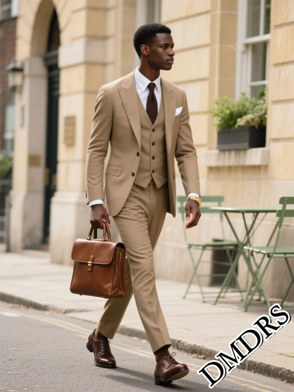 

Elegant Single-Breasted Men's Suit For Wedding & Business Classic Groom Suit Set Formal Men's Brown Jacket, Pants & Vest