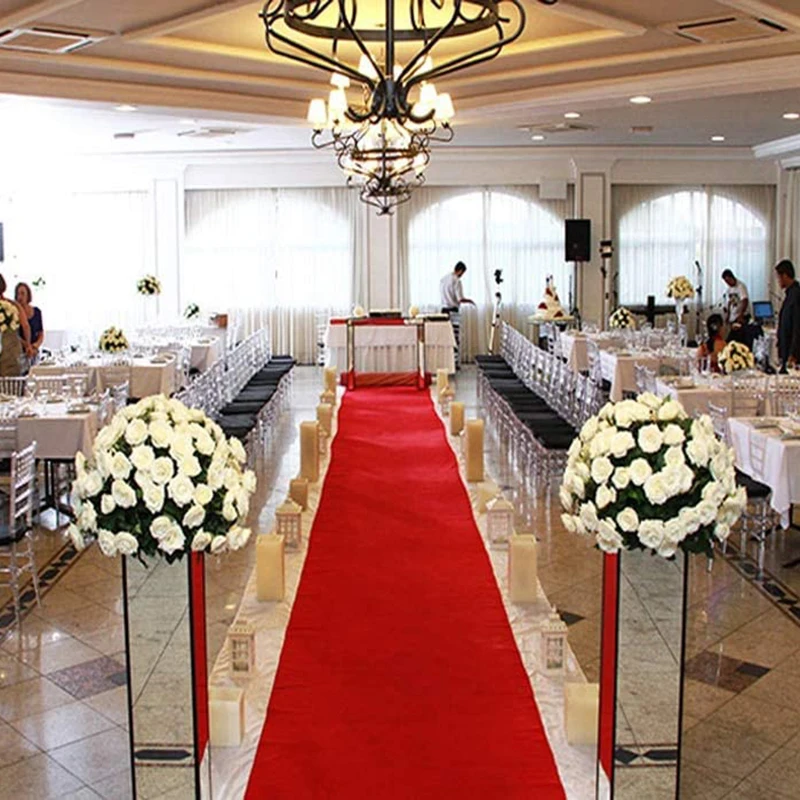 Red Carpet Wedding Carpet Custom Length Aisle Runner Indoor Outdoor Decoration Carpet Event Party Wedding Rug