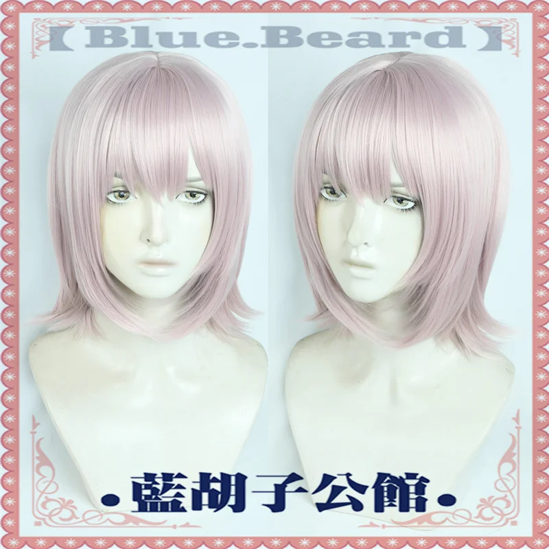 

Anime Fami Cosplay Wig 39cm Short Gray Pink Makima Kiga Heat Resistant Synthetic Hair Halloween Wig + Wig Cap
