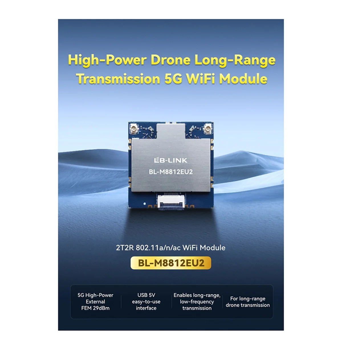 Módulo de mapeo BVBV LB-LINK BL-M8812EU2 de alta potencia con módulo de mapeo inalámbrico FEM Módulo WiFi 5G de alta potencia