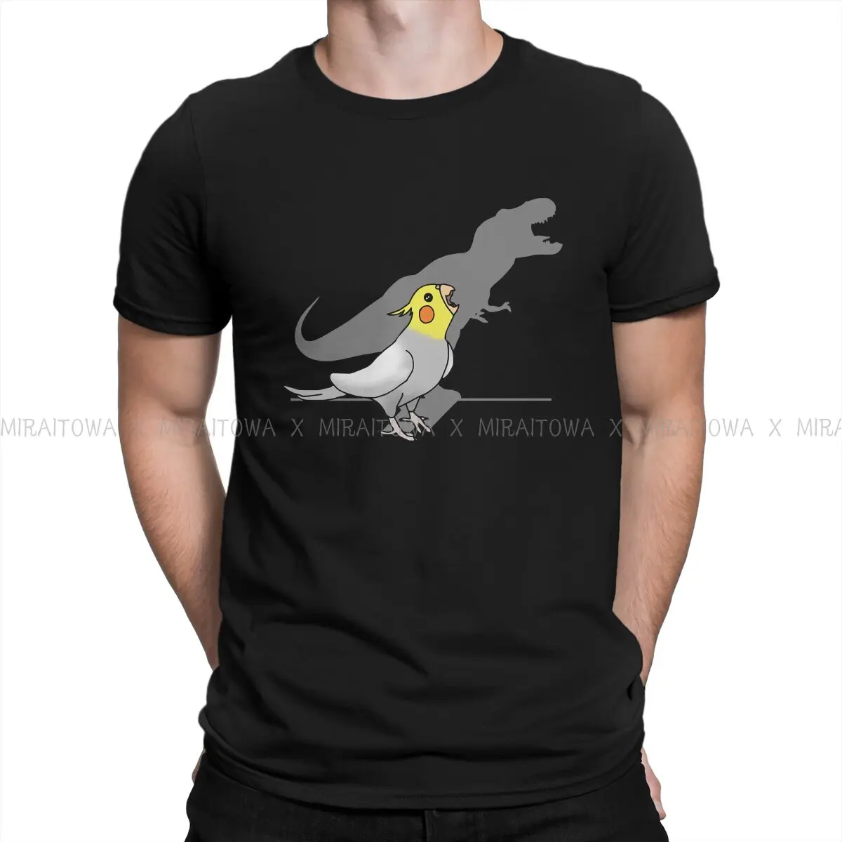 Animal Parrots Cockatiel Doodle Dinosaur Shadowl  T Shirt Grunge Men's Tees Summer Cotton Tops Harajuku O-Neck TShirt