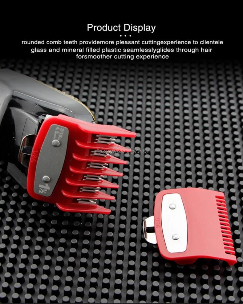 2/3/4 stücke Für Wahl Universal Haar Clipper Grenze Kamm Schwarz Transparent Rot Guide Trimmer Wachen Befestigung 1,5mm 3mm 4,5mm 6mm – Detail 16