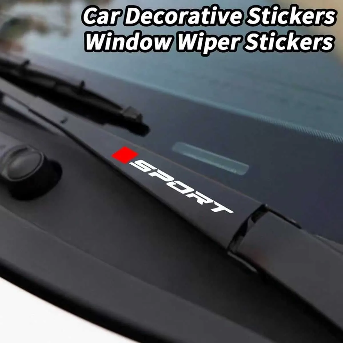 2-Piece Car Windshield Stickers, Waving Rear Wing Wiper Stickers, Suitable for Honda/Mazda/Mitsubishi/Jeep/MG