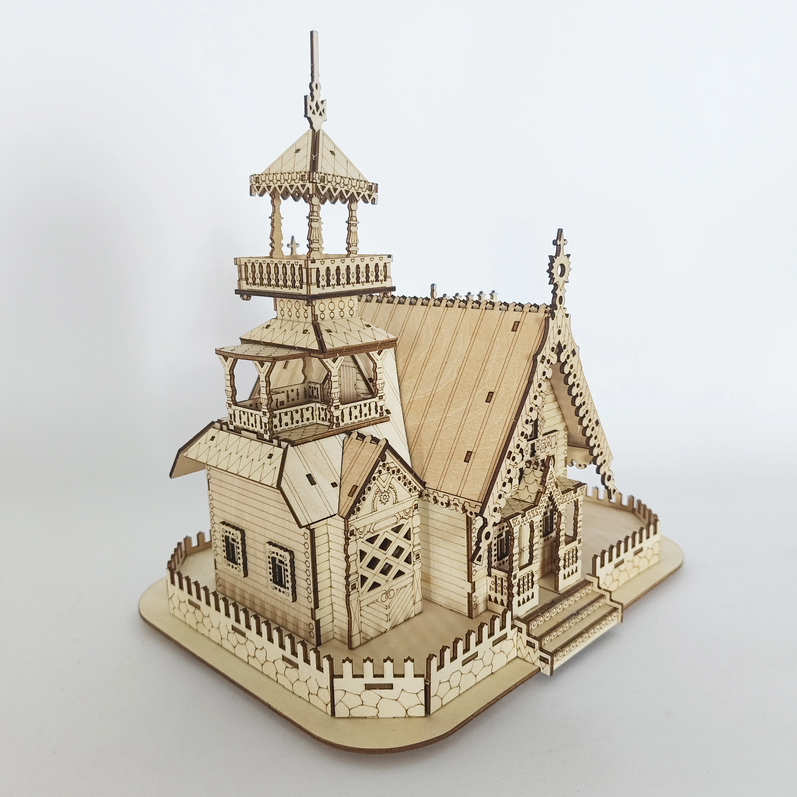 3D-Holzpuzzle: Mini Mei Hua Villa DIY Craft Holzpuzzle Ideales Geschenk für Geburtstage, Halloween und Weihnachten