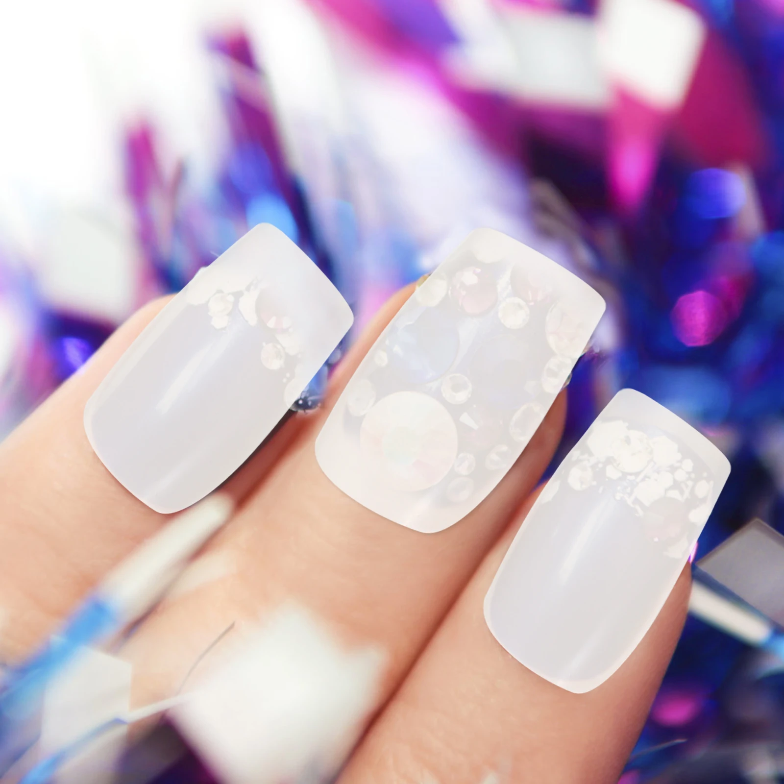 

500 Pcs Full Paste Ballet False Nails Decor Tips Abs France Style Fake Stickers