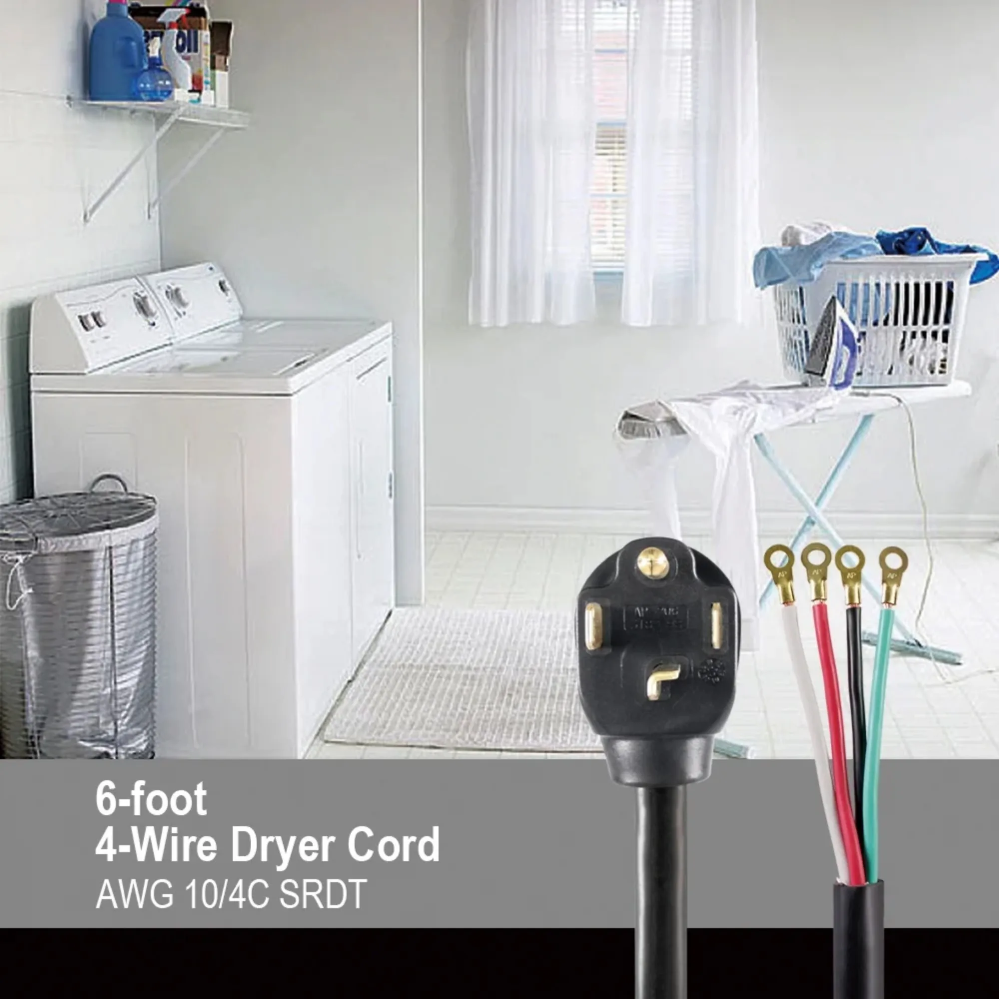 سلك جهاز مجفف داخلي أسود 4 شقوق، 30 أمبير