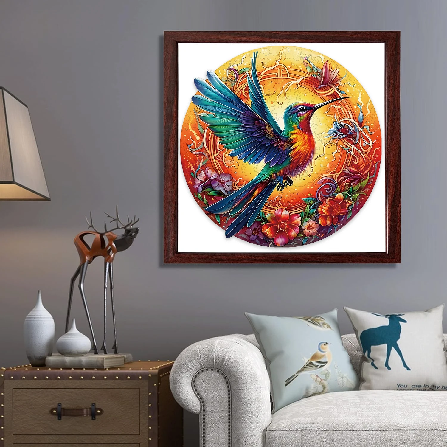 Puzzle in legno per adulti Puzzle Mandala Colibrì Forme uniche Puzzle per uccelli Ottimo regalo per adulti e coppie su Val