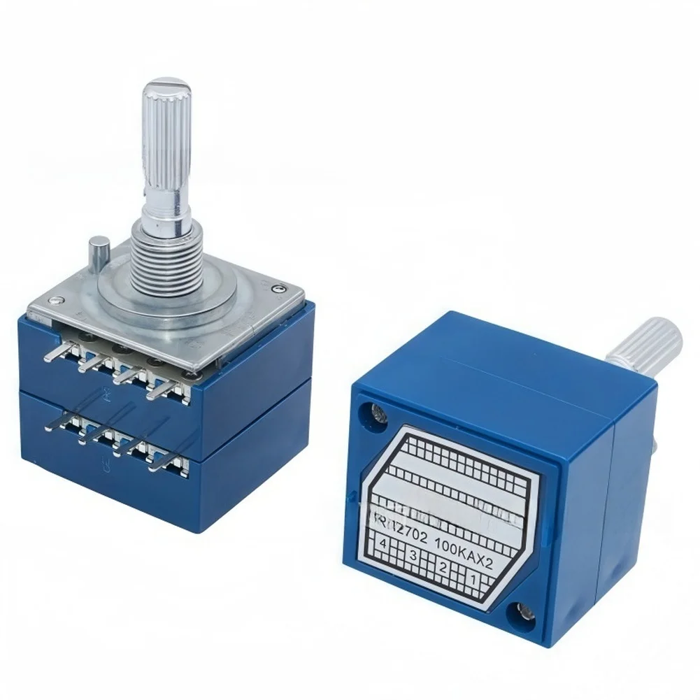 RH2702-250KA/RH2702-100KA/RH2702-50KA Resistance-Stepped Dual-Channel Audio Volume Control Potentiometer, Stereo