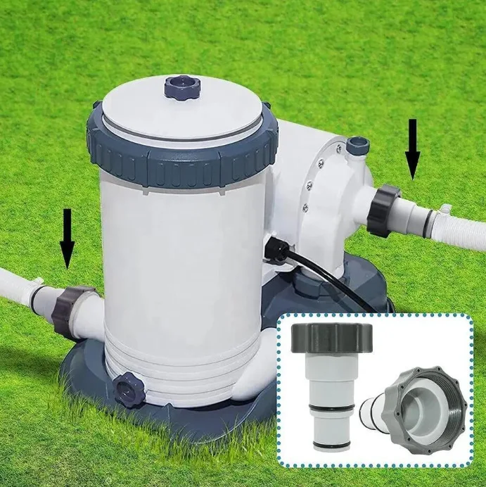 Pool Pump Replacement Hose Adapter with Adapter Ring for Threaded Connection Plastic Swimming Pool Accessories