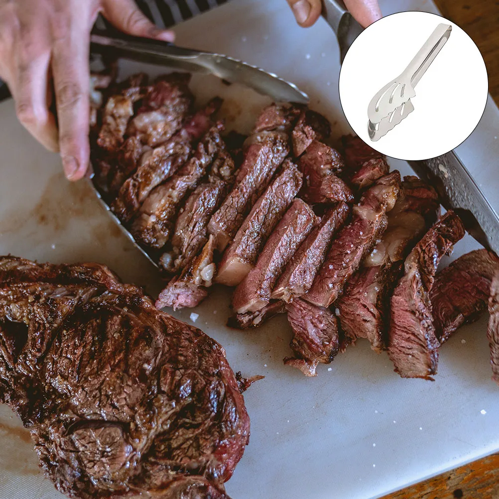 

Щипцы против ожогов, зажим для еды из нержавеющей стали для стейка, хлеба, десерта, домашний кухонный инструмент, сервировочная посуда