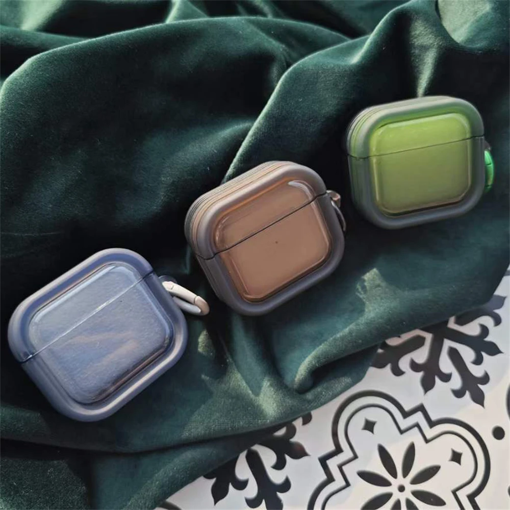 سماعات رأس فاخرة بلون واحد مع سلسلة مفاتيح ، غلاف واقي ، غطاء لين لسماعات AirPods Pro 2 ، AirPods 1 ، AirPods 2 ، لطيف ، جديد