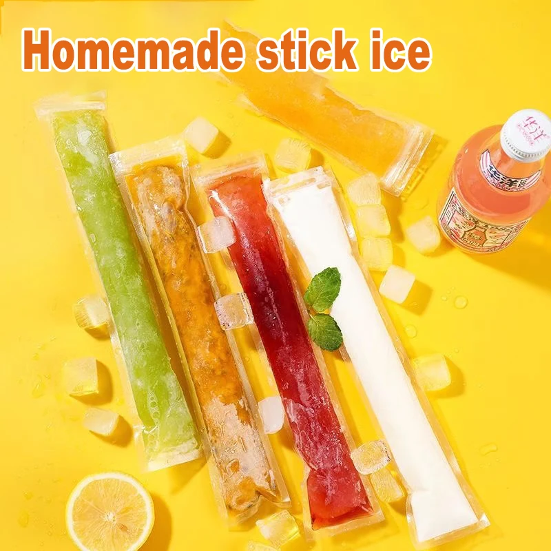 100pcs Disposable Ice Popsicle Mold Bags Homemade Ice Lolly Bags Bpa Free Freezer Tube With Zip Seals For Yogurt Party Favors