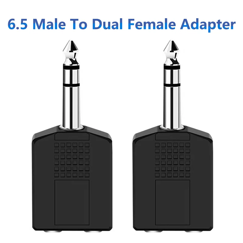 5/20/100PCS 6.35mm 1/4 inch Male to Dual 6.35mm Female Jack Plug Adapter Y Cable Splitter for Stereo Audio Guitar Microphone