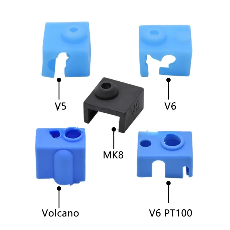 For E3DV6/V5 MK8/Volnaco/Volcano PT100/CR-10/CR6 SE/Ender3S1 Heat Block Sock Silicone Sleeve Heater Block Hotend Protector Cover