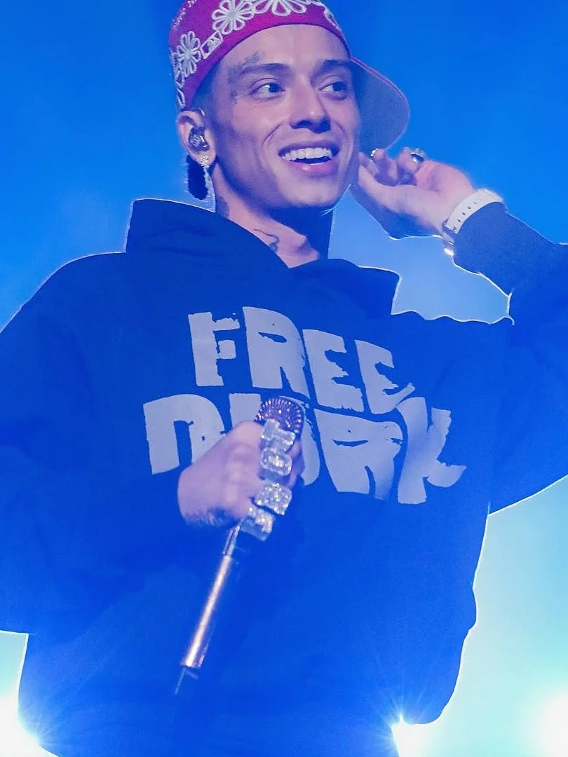 

LilDurk X Central Cee FREE DURK HOODIE BLA Толстовка с капюшоном Повседневная Свободная посадка Длинная све Молодежная мода Хлопок Полиэстер