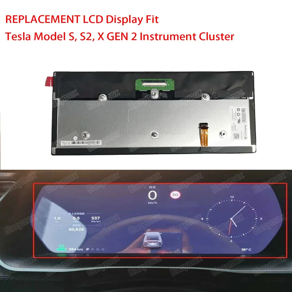 

12.3“ LCD Display Dashboard for Tesla Model S S2 X GEN 2 2016 Digital Instrument Cluster Navigation Media Repair LA123WF1-SL01