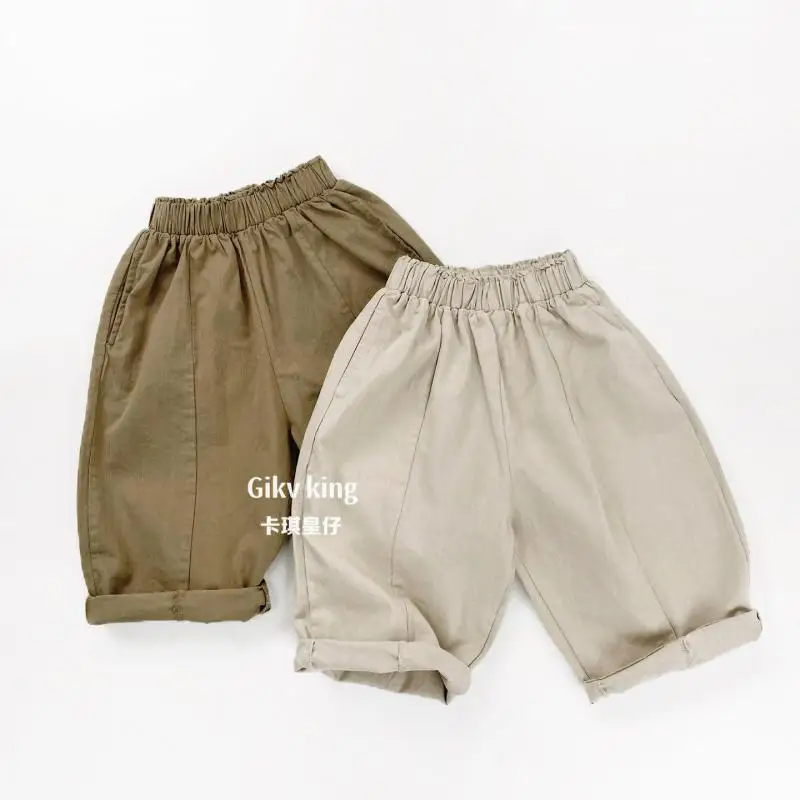 

2026 Spring New Children Casual Pants Solid Simple Girls Fashion Trousers Cotton Loose Kids Harem Pants Toddler Clothes
