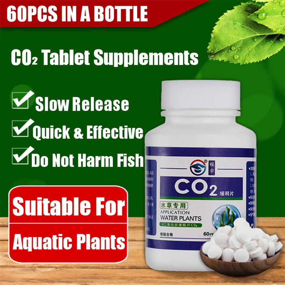 

60pcs CO2 Tablet Water Grass Aquarium Aquatic Leaf Float Grass Plants CO2 Carbon Dioxide Slice Diffuser Producer For Fish Tank