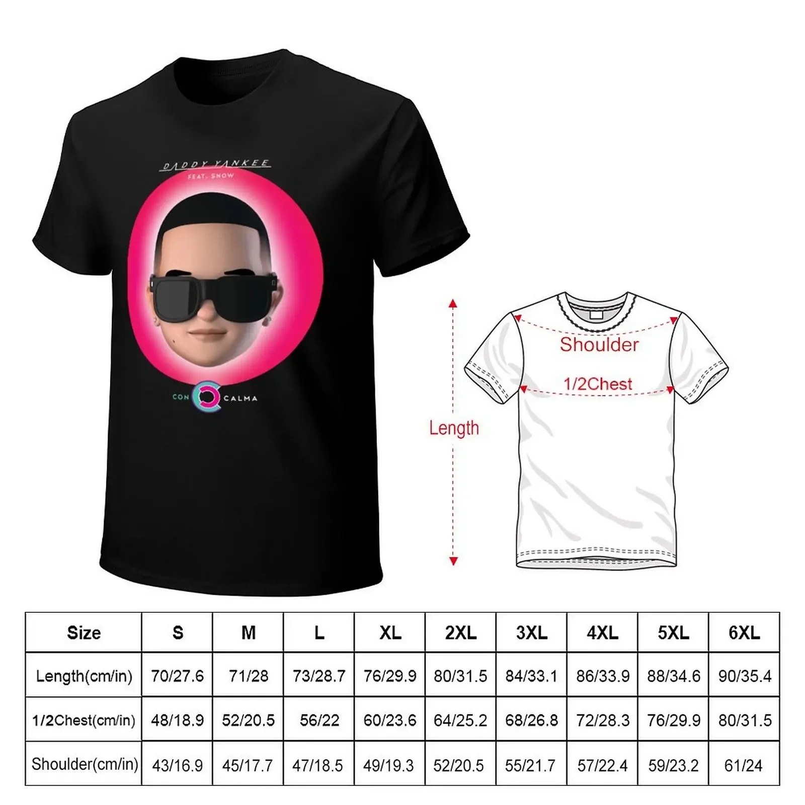 Daddy - Con Calma For Fans T-Shirt rapper graphic tees essential t shirt plus size clothes Men's cotton t-shirt