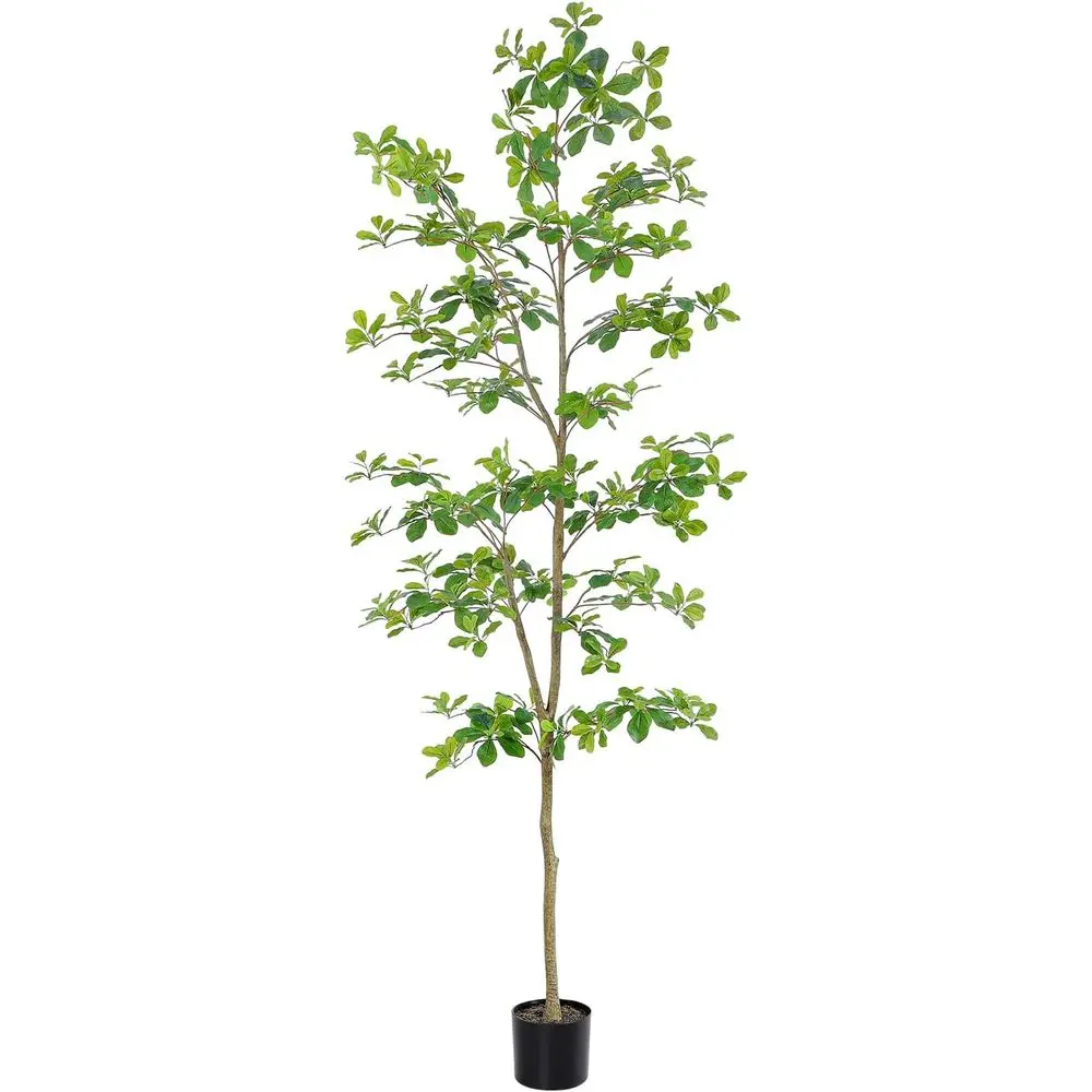 

7-Foot Tall Indoor Olive Tree with Natural Trunk and Realistic Leaves for Home Office Décor
