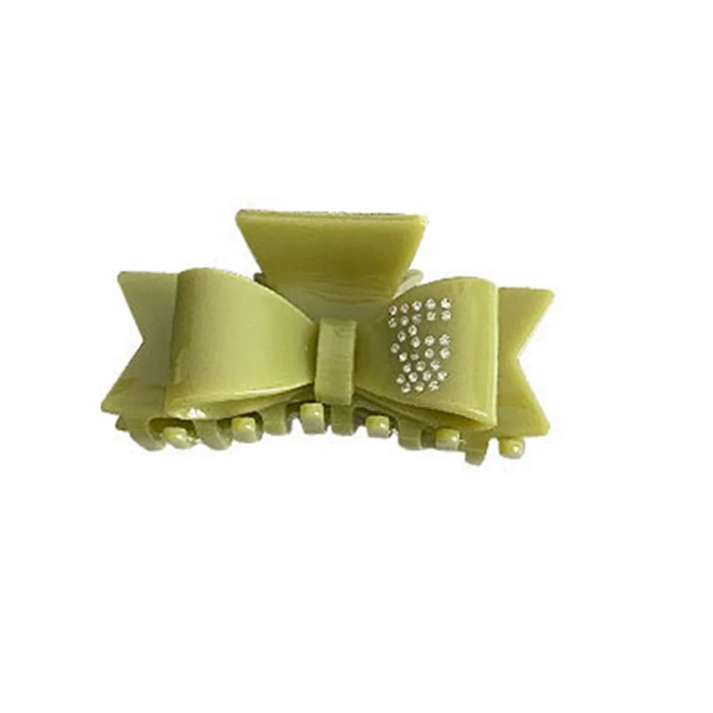 

Sweet Rhinestone Bowknot Hair Claw Korean Style Shiny Acetate Shark Clip Geometry Headwear Small Hair Clip Daily