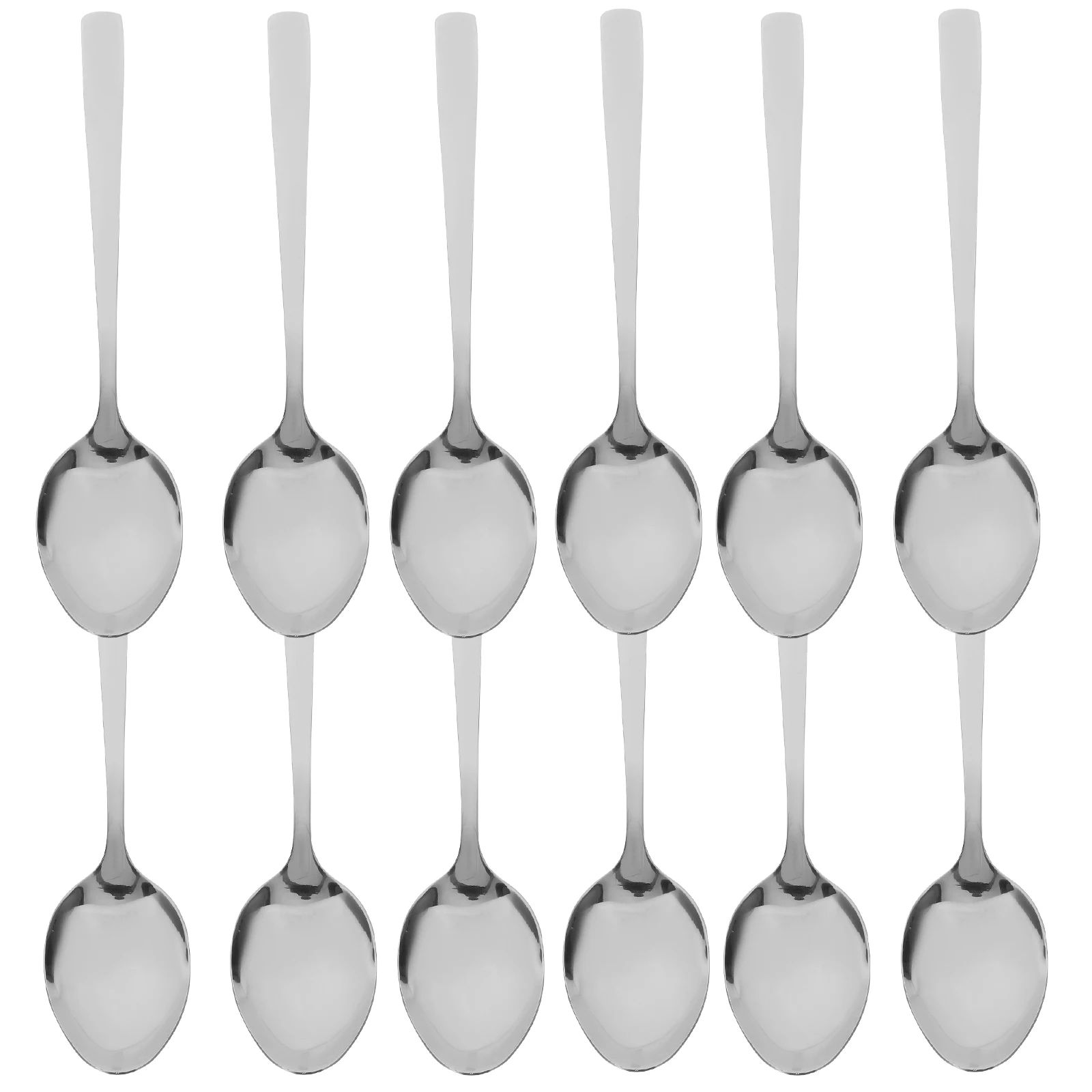 

12pcs Stainless Steel Spoons Tableware 8 Inch Heavy Duty Kitchen Utensils Spoon Sets for Dining Serving Dessert Soup