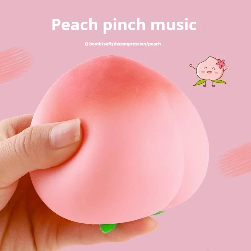 

New Creative Stress Relieving Simulated Peach Vent Ventilators, Big Peach Clip Music Q Soft Slow Rebound Stress Relieving Toy