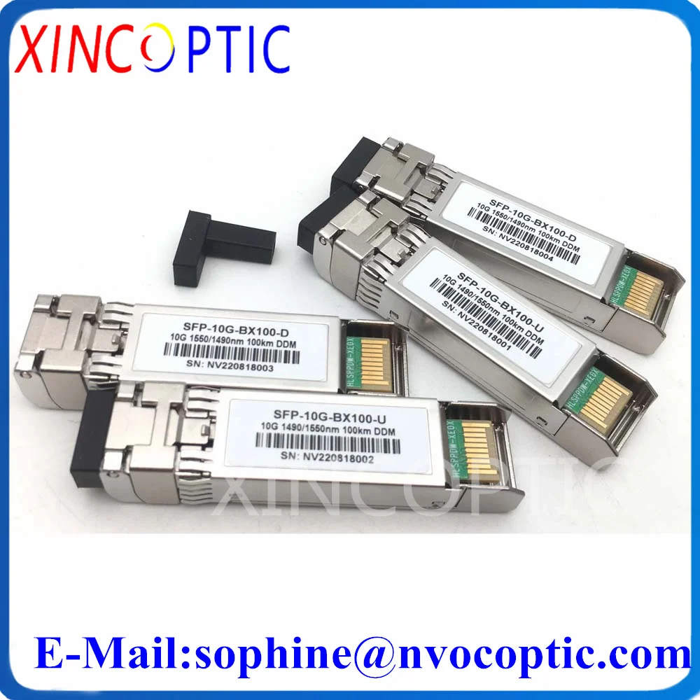 

2Pairs Mini GBIC WDM 10G BIDI SFP+ 100Km 1490/1550nm LCUPC Connector DOM Fiber Transceiver Strong Compatibility Cisco Switch