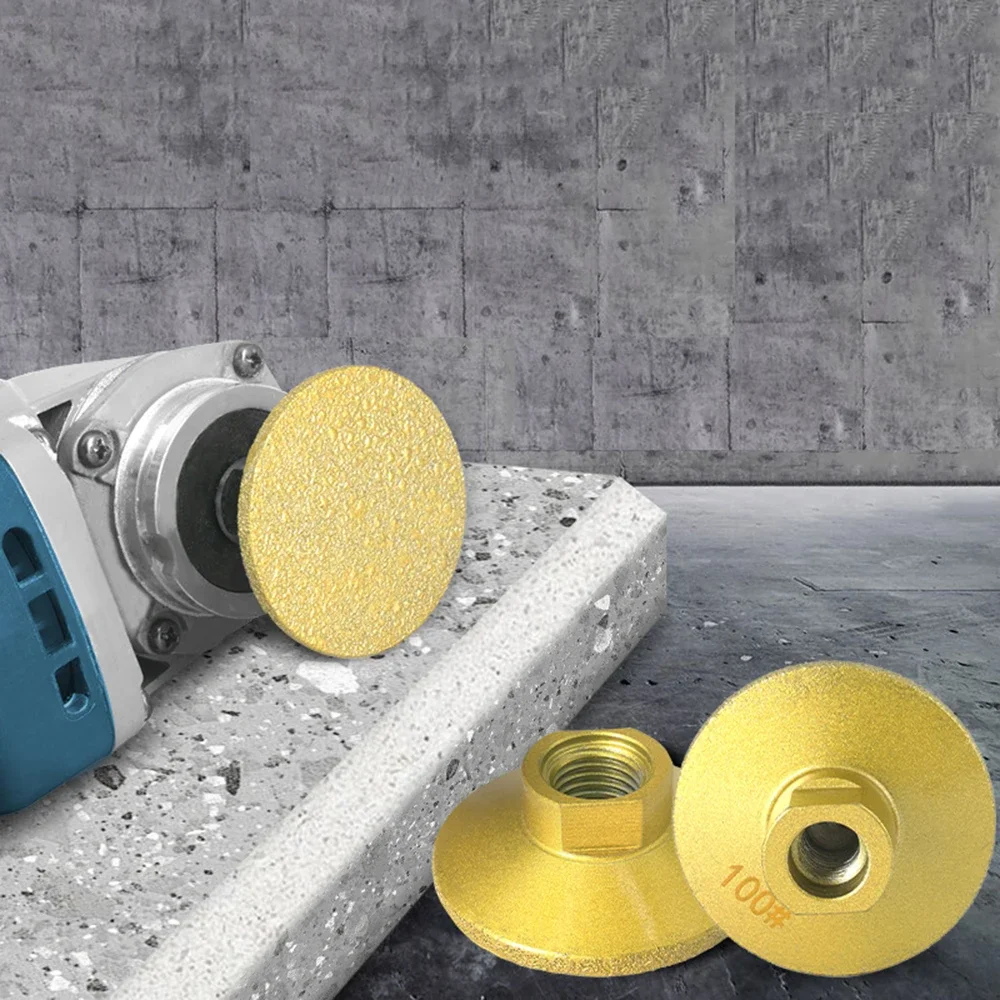 M14 M10 Diamond Brazed Flat Grinding Head 2 Inch 50mm Abrasive Polishing Pad Marble Quartz Granite Cobblestone Grind Sharp Tool