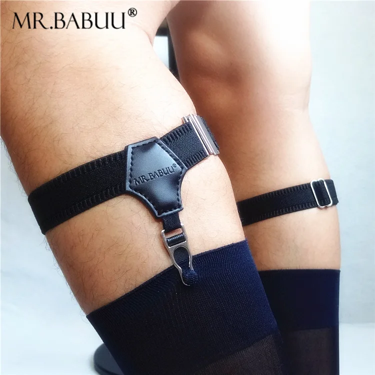 Punk Style Men Women Unisex Sexy Garter PU Leather Leg Thigh Ring Elastic Sheer Stocking Socks Garters