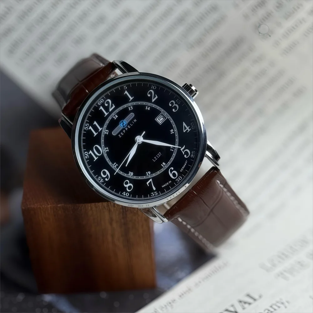 New Fashionable Simple 3-Pin Zeppelin Watch Luxury Automatic Date Men's Watch Classic Retro Business Leisure Quartz Watch