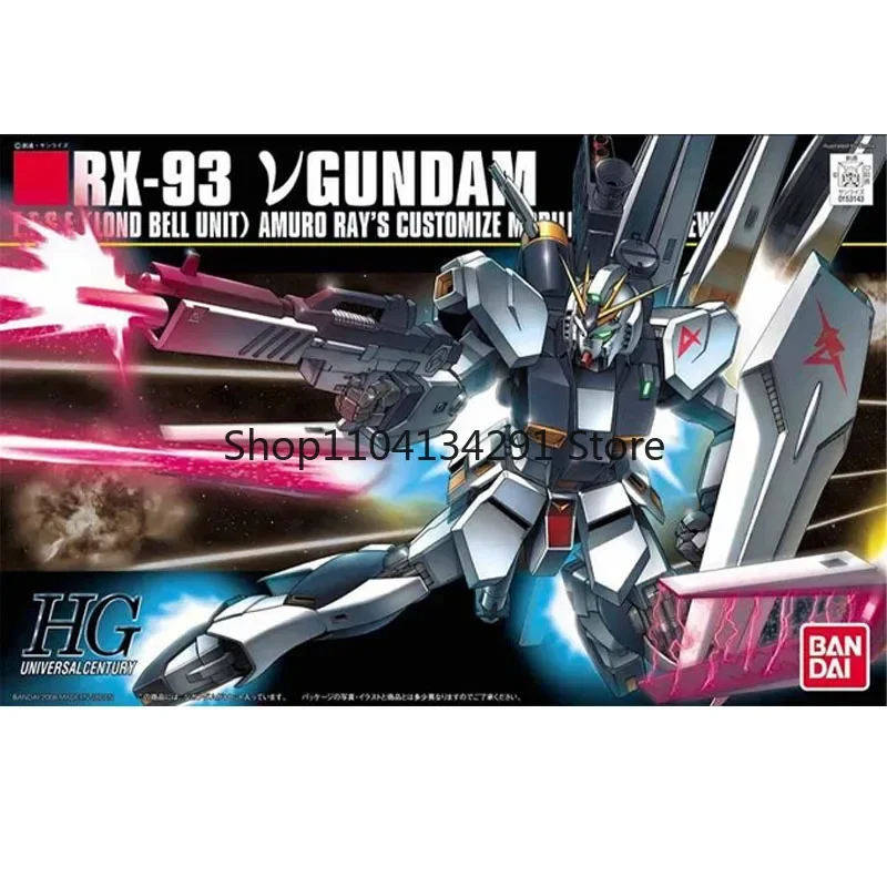 Bandai Original HG 1/144 RX-93 New Nu Gundam ฟิกเกอร์อนิเมะแบบประกอบเอง ของเล่นสะสม ของตกแต่ง ของขวัญสำหรับเด็กผู้ชาย
