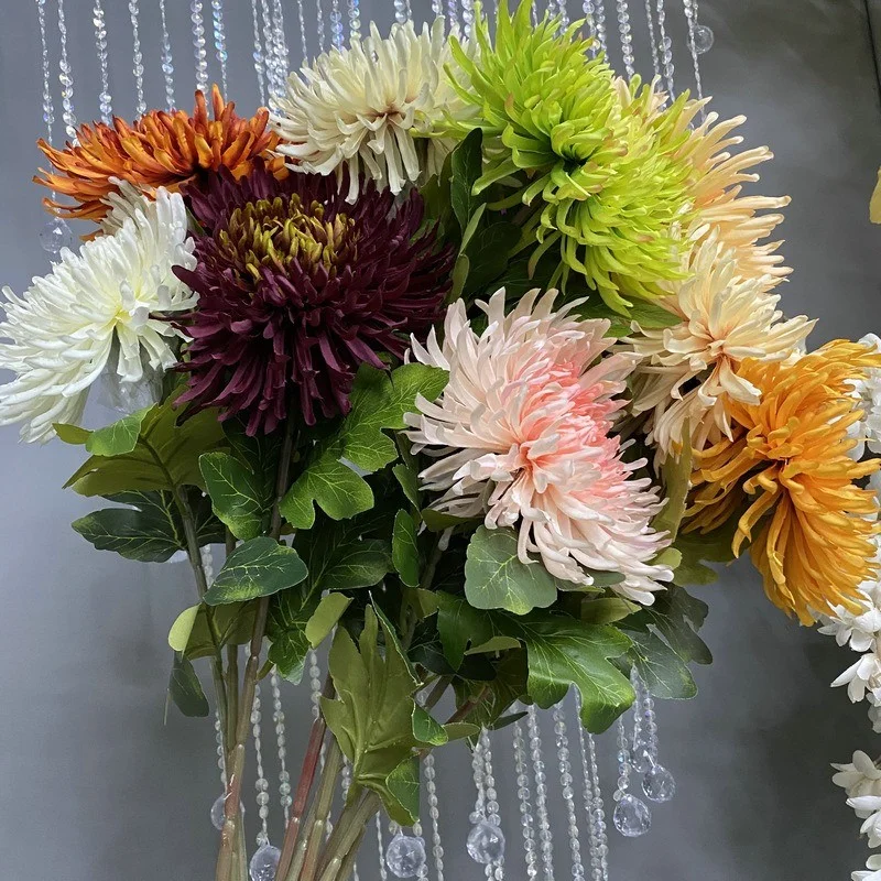 Simulierte einzelne Drachenklaue Chrysantheme gefälschte Blume Wohnzimmer Schlafzimmer Desktop Platzierung Weihnachtsdekoration – Detail 5