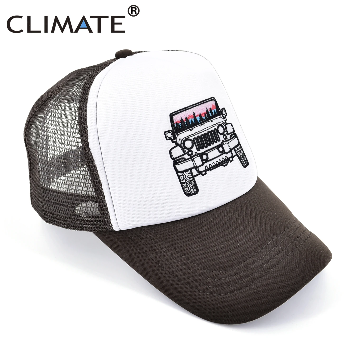 CLIMATE New Outdoor SUV Cap Summer Cool Sport Across Country Trucker Cap Hat Cross-country Mesh Cap Travel Trip Men Women Kid