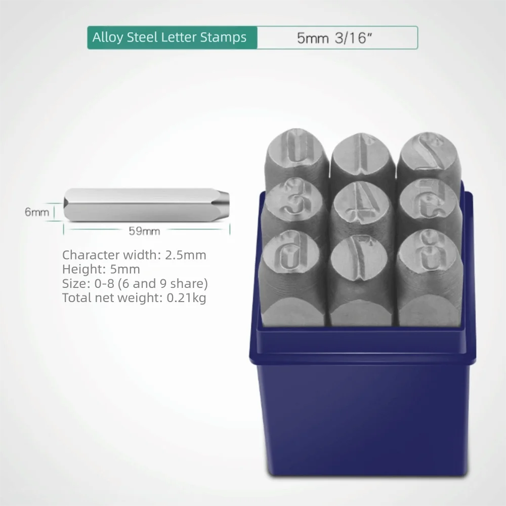 

Punch Tools 3-12.5 mm Digital Letter Stamp Steel With Plastic Case Number Stamp Carving Tools Tooling Applications
