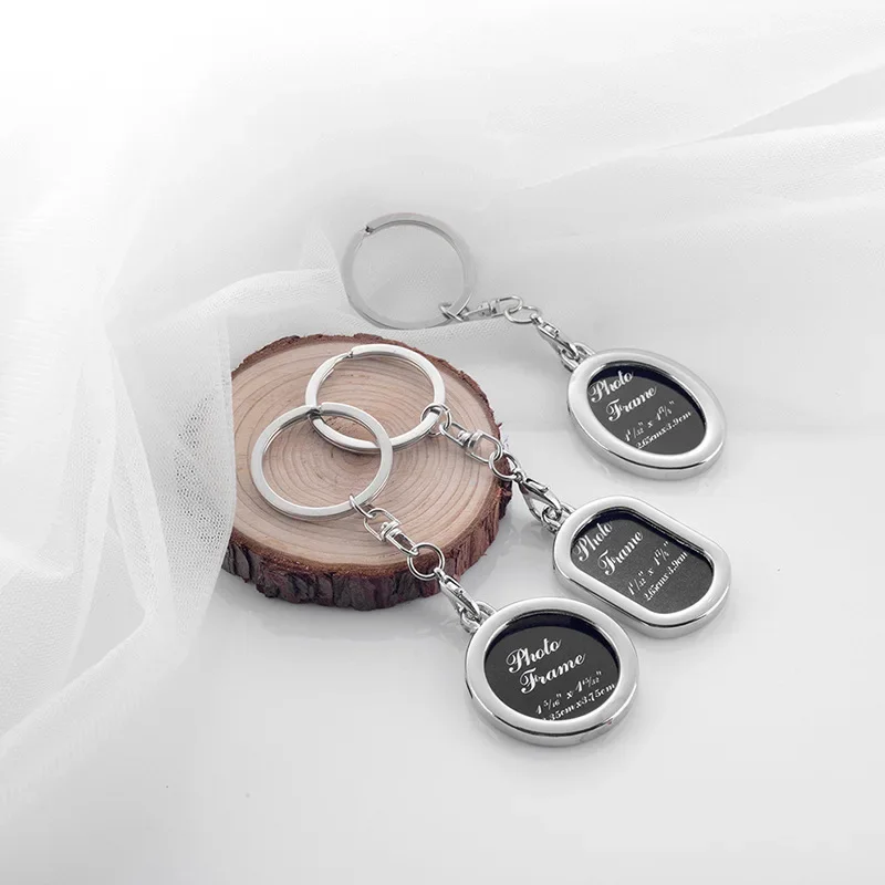 Creative Couple Photo Frame KeyChain Personality Love Key Chain Stainless Steel Men and Women Accessories Pendant Jewelry Gift