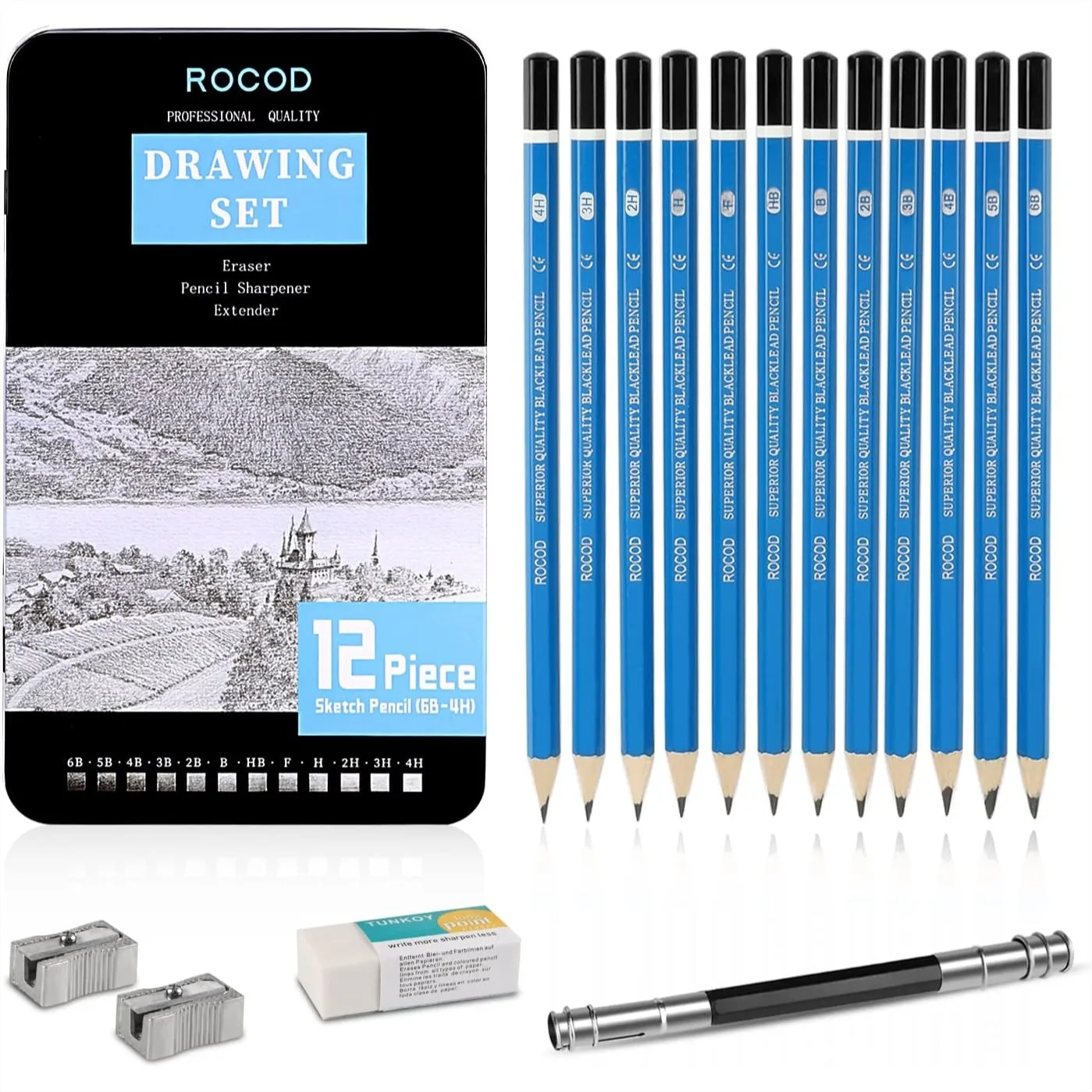 

Sketch Pencils 6B to 4H for Kids and Adults Drawing, Art Graphite Pencil Set for Artists Beginner Sketching