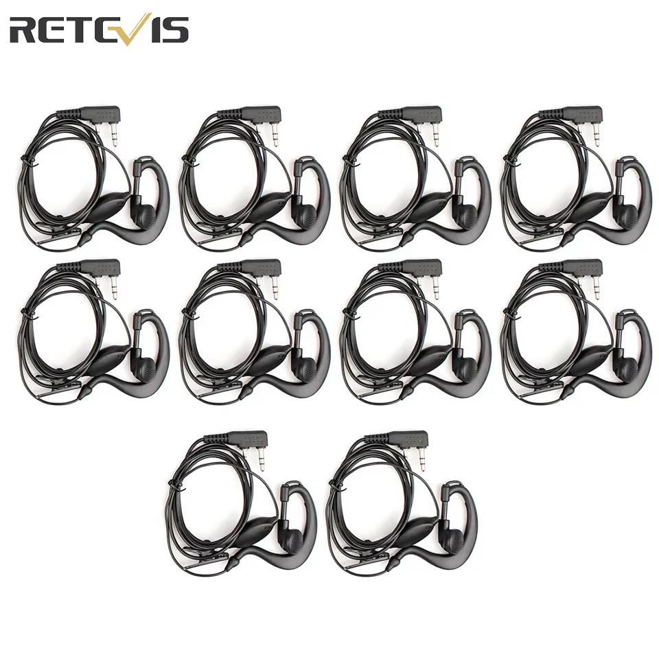10 sztuk 2Pin PTT słuchawka Walkie Talkie zestaw słuchawkowy dla KENWOOD BAOFENG UV-5R BF-888S RETEVIS H777 RT7 dla QUANSHENG dla PUXING TYT