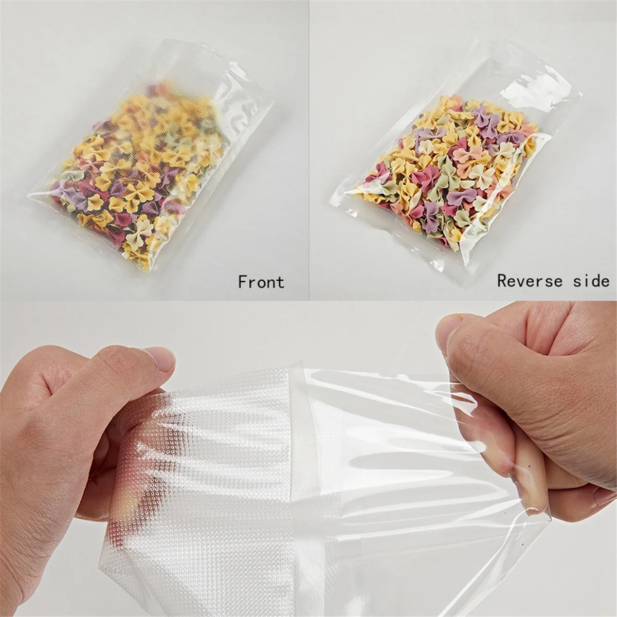 Новые 100 шт. пакеты для вакуумного упаковщика 20x30 см с отрывными выступами, прозрачные пластиковые плоские пакеты, пакеты для упаковки пищевых продуктов