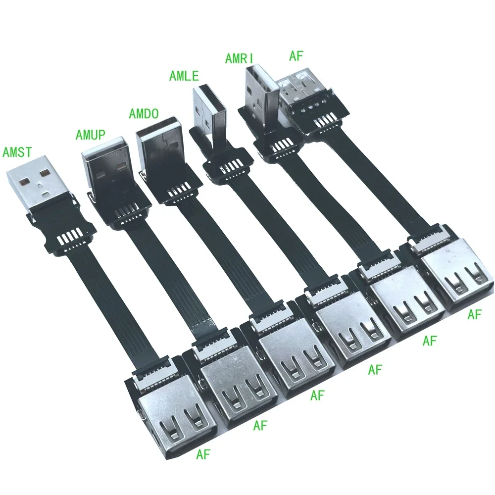 5CM-100CM USB 2.0 kabel USB rozszerzenie kabel USB z męskiego na męskie/żeńskie HDD kąt Super prędkość 90/270 stopni w górę/w w dół pod kątem