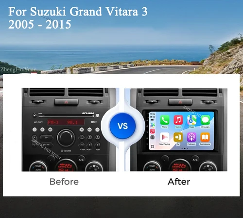 Imagen 2 del producto 7 pulgadas para Suzuki Grand Vitara 3 2005 - 2015 Android 14 2K QLED CarPlay Auto Radio reproductor de vídeo Multimedia GPS cabeza estéreo