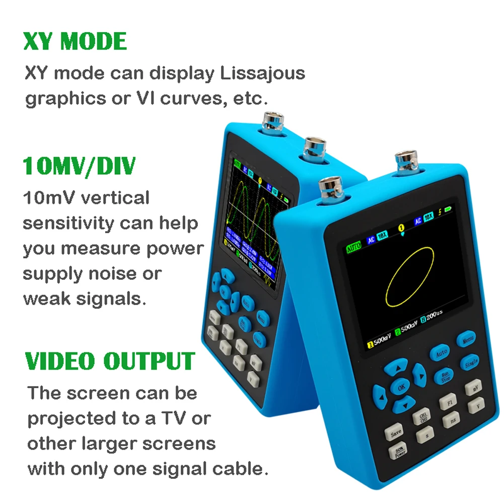 120M Bandwidth 500MSa/s 2 In 1 Dual Channel Oscilloscope 10mV Minimum Vertical Sensitivity FFT Spectrum Analysis 3 Trigger Mode