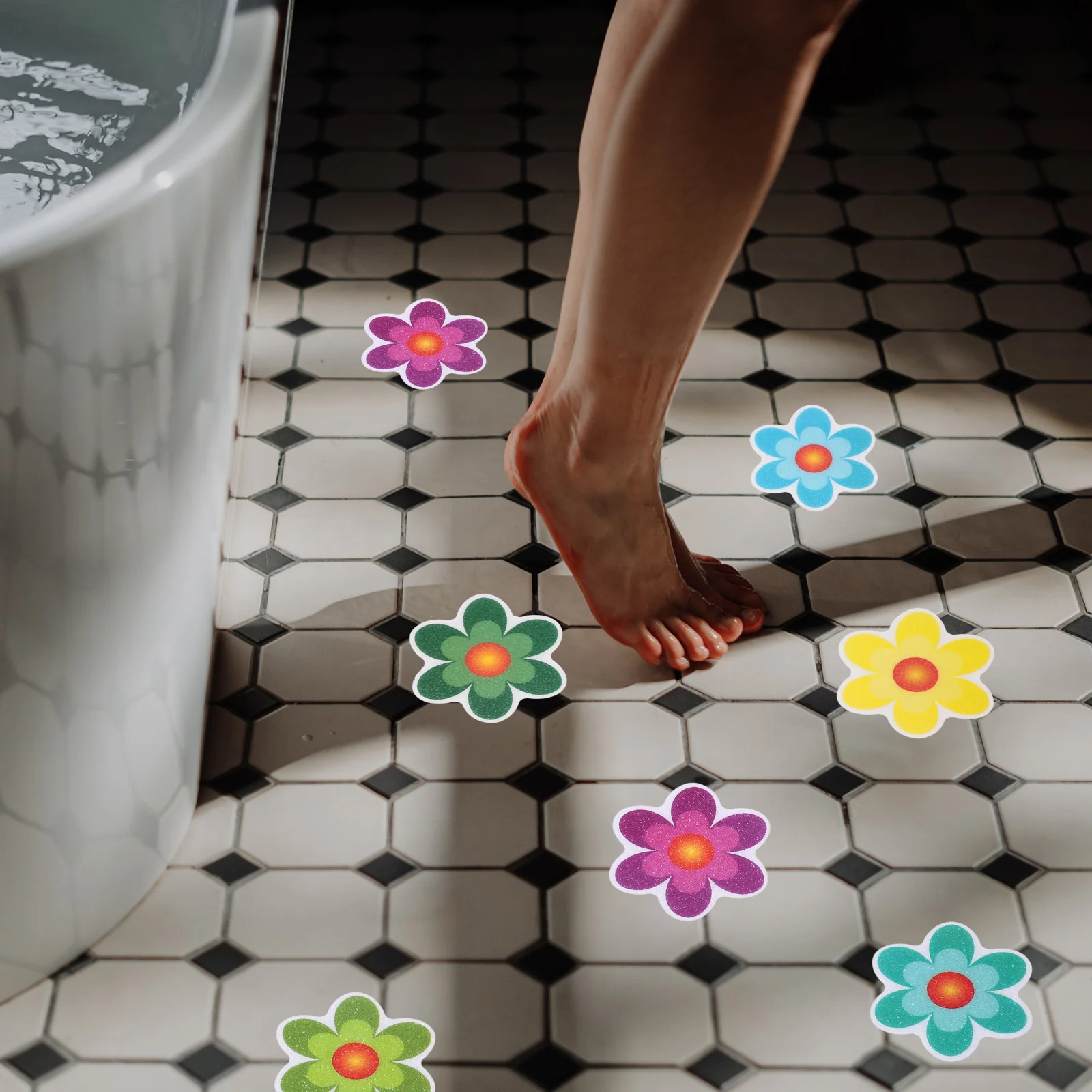 

1 set Bathtub Stickers Cartoon Dog Paw Flowers Peva Non slip Waterproof Bath Shower Floor Tiles Kids Room Anti Slip Stickers