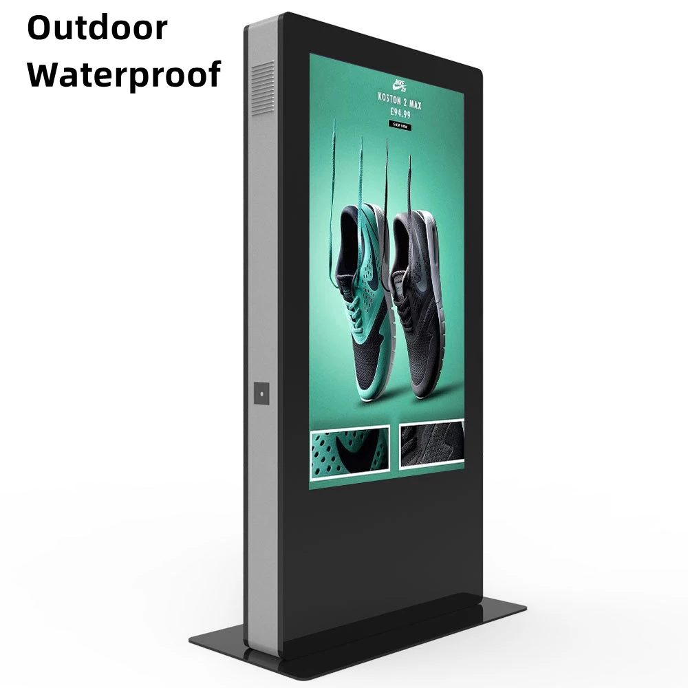 75 Inch Big Size Outdoor Ip65 Floor Standing Waterproof Display Digital Signage Lcd Advertising Screen Poster Totem Kiosk