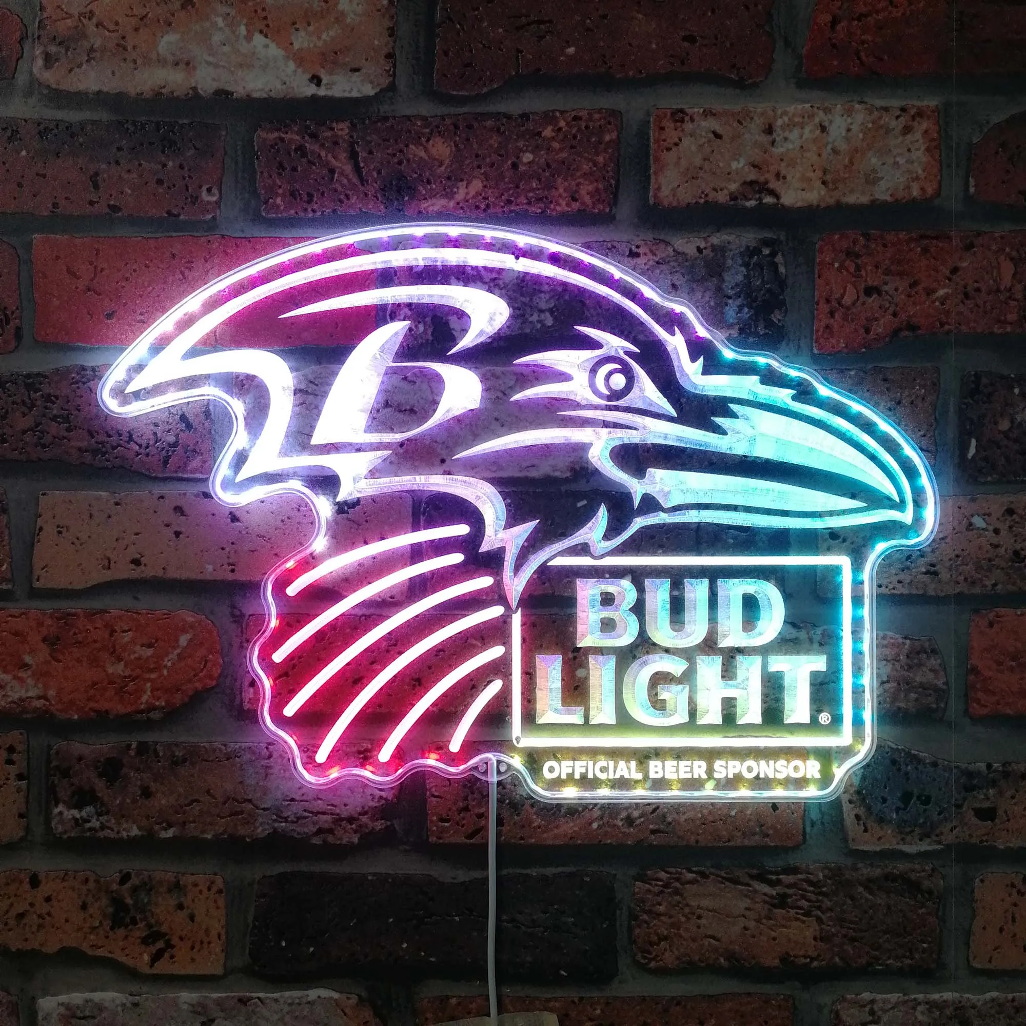 Ravens Sports Bar Dynamic RGB Edge Lit LED Sign