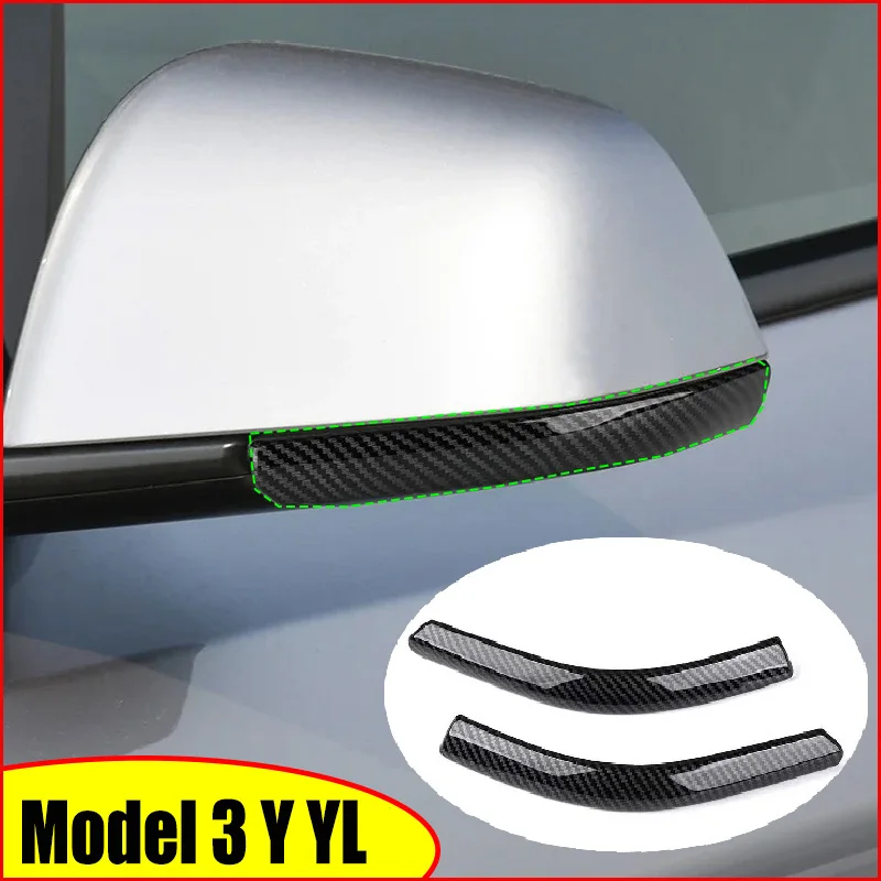 For Tesla Model 3 Y YL Juniper Highland 2025-2020 2026 ABS Rearview Mirror Anti-collision Strips Trim Anti-scratch Sticker Cover